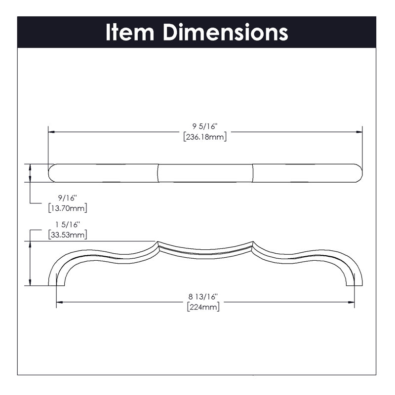 Trellis Bar / Handle Pull, Polished Nickel, 8-13/16"