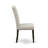 7-Piece Set Distressed Jacobean Dining Table top and 6 Beautiful Doeskin Parson Dining chairs with Nail Heads and Button Tufted, Wire Brushed Black Finish-1555697143-1555697136-1555697137
