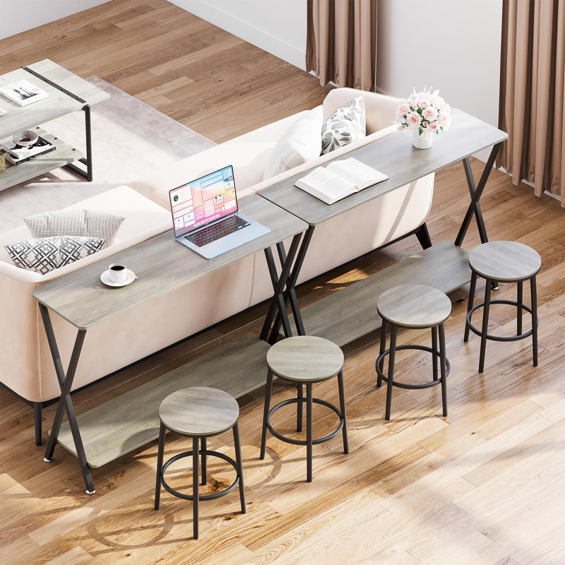 41.3" Console Table with Shelf, 2-Tier Narrow Entryway Table , Sofa Table, Grey