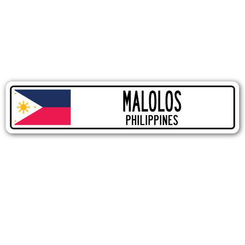 Panneau de signalisation en aluminium Malolos, Philippines, H 7 po x l 30 po x P 1 po