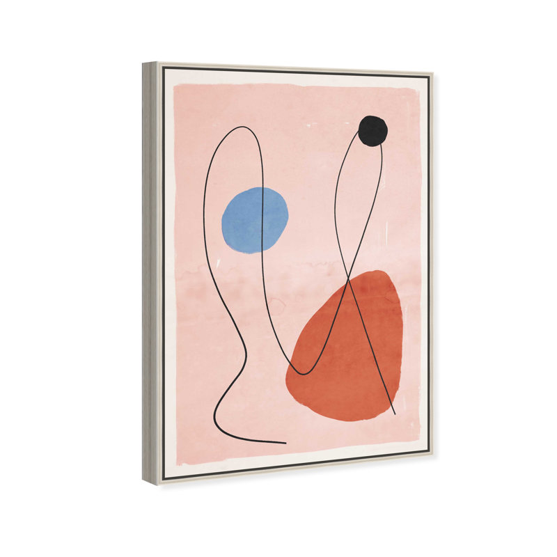 Conneting Color Points Canvas Abstract Print by Oliver Gal, Black Frame, 10 x 15, 31"H x 21"W, Silver Frame