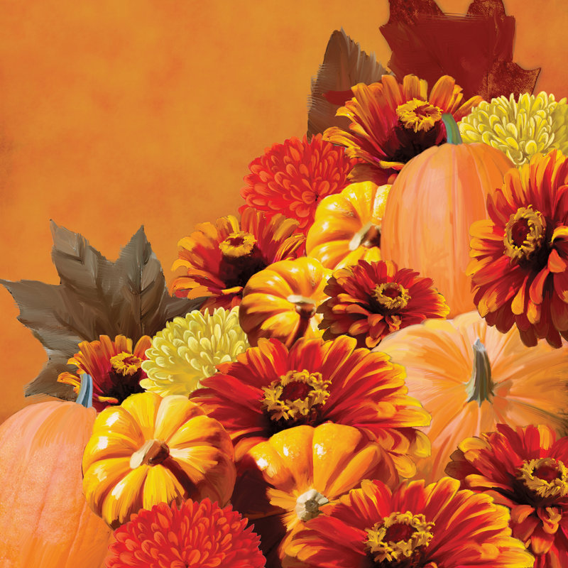 Autumn Harvest - Wrapped Canvas Painting, 30cm H x 30cm W x 3.8cm D