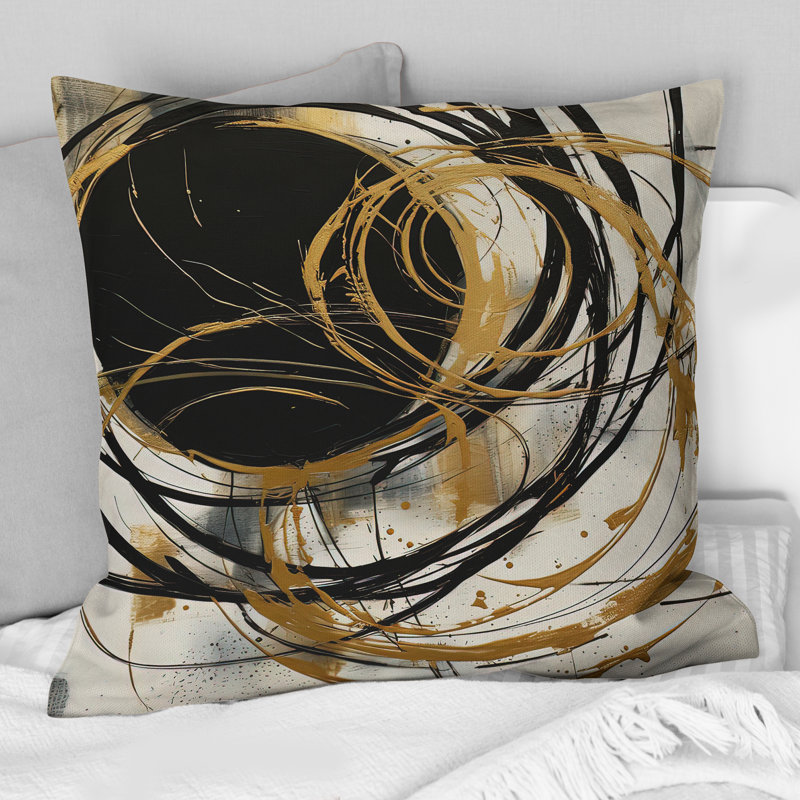 Coussin noir et or The Art Of Chaos V, 18" x 18"