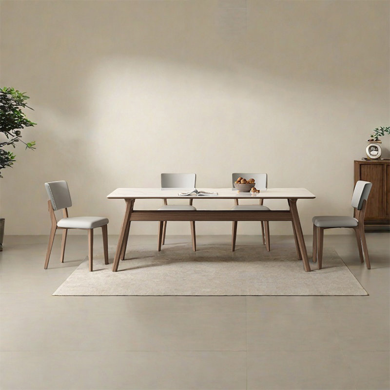 Household rock plate dining table sets, 29.52"H x 70.86"L x 35.43"W