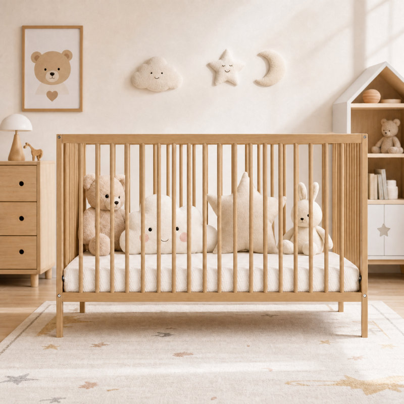 3 Cot Bed, Natural Wood