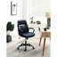 Fauteuil de bureau ergonomique en similicuir noir, avec mécanisme de levage classique amélioré avec système