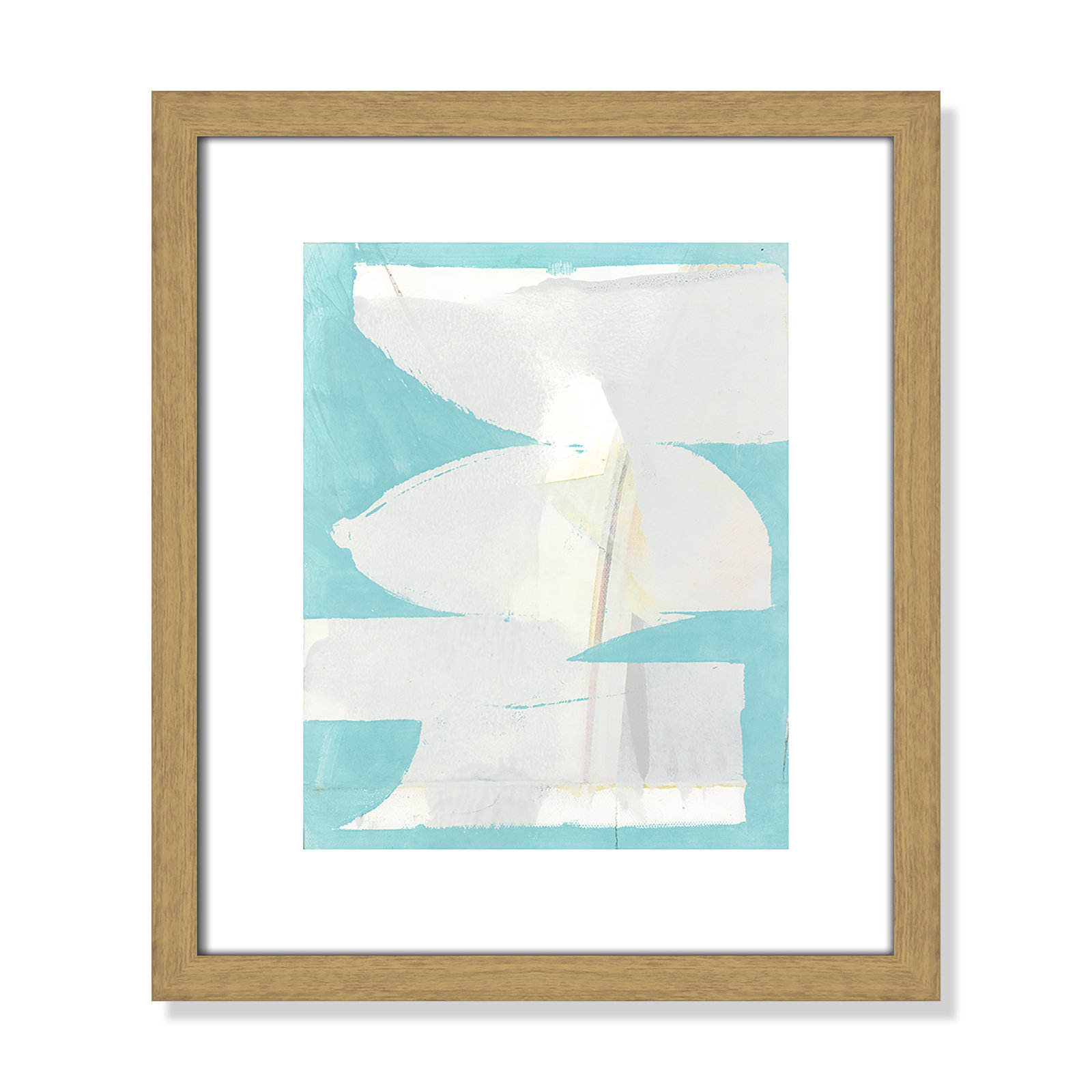 Nara "Carve I" Painting, 15" H x 13" W x 0.75" D, Beige Framed Paper