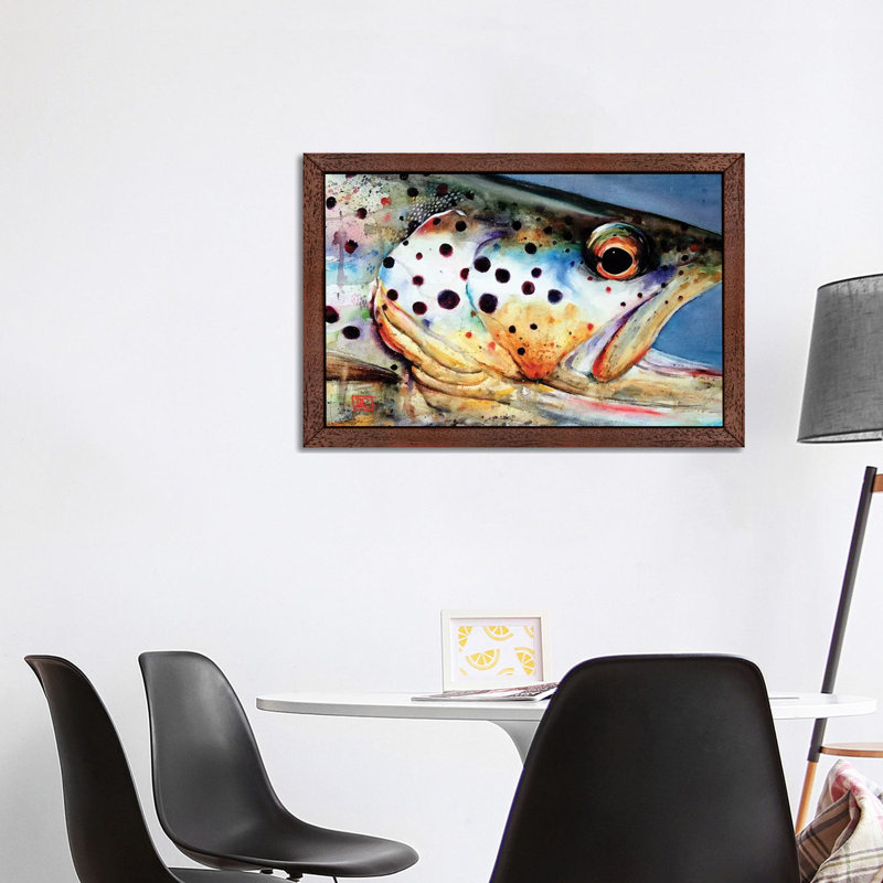 Brown's Eye View by Dean Crouser - Floater Frame Painting on Canvas, 66.04 cm H x 45.72 cm W, Brown