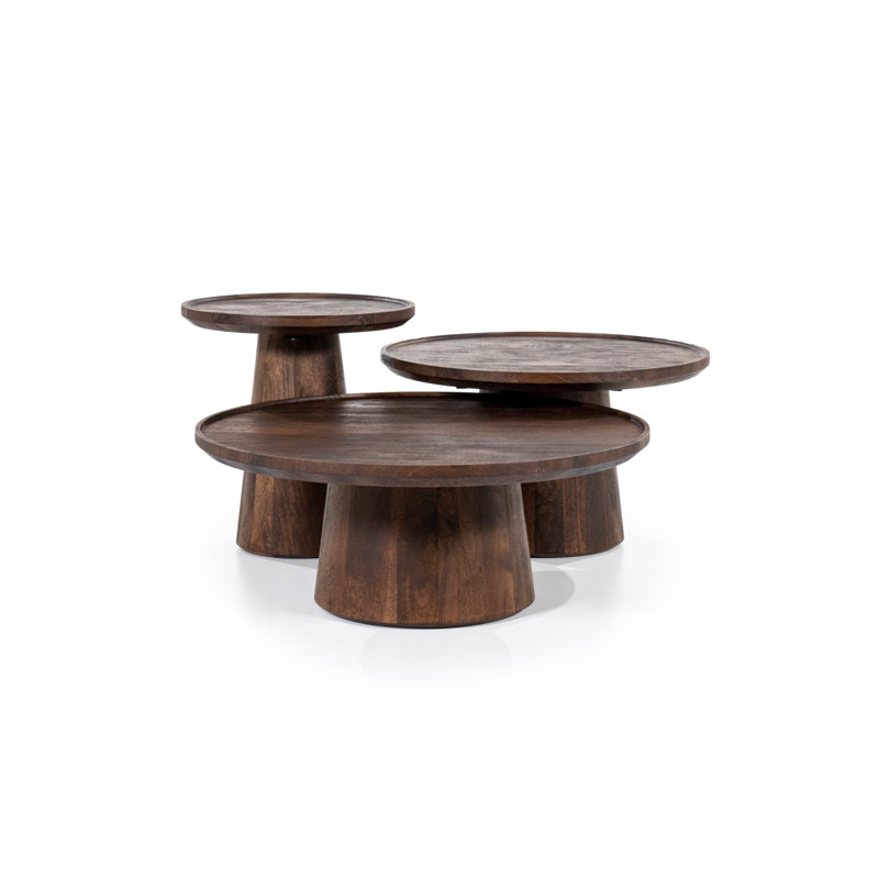 Ron Solid Wood Tray Top End Table, Brown