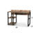 Black Metal Frame Desk For Home Office Workspace, 58" Wooden Top, 2 Shelves, Solid Wood, 32" H X W 24" D, 45 Lb Office, Platform, Oak
