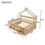 Lit double pleine grandeur pour enfants avec garde-corps, tiroir de rangement et veilleuse à DEL, cadre de lit pour enfants en bois, naturel-679216899