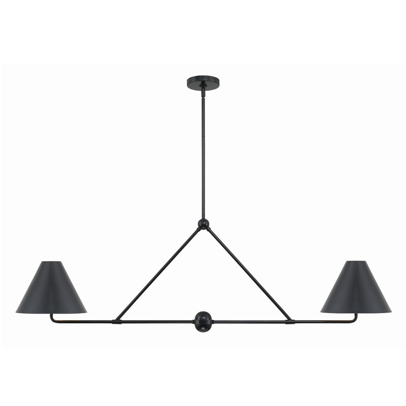 Lustre linéaire moderne à 4 lumières Kinston, Noir