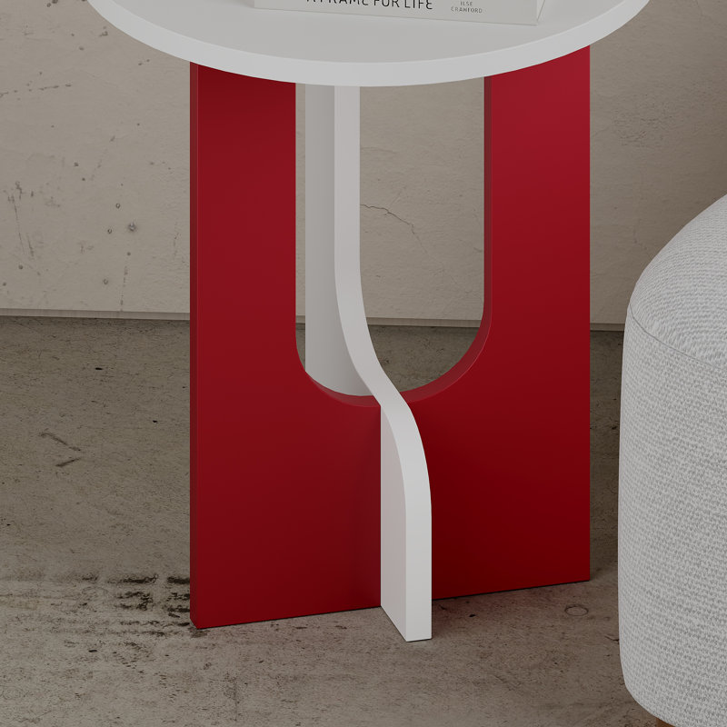Table de bout Doubilet, Blanc, Blanc / Bourgogne