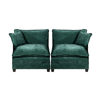 Canapé modulaire 2 places Modern Cloud - Chenille recouvert de coussins double couche