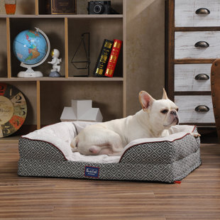 Geometric Orthopedic Suede Pet Bed