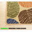 Tapis beige antidérapants à feuilles florales lavables à la machine-1132556907