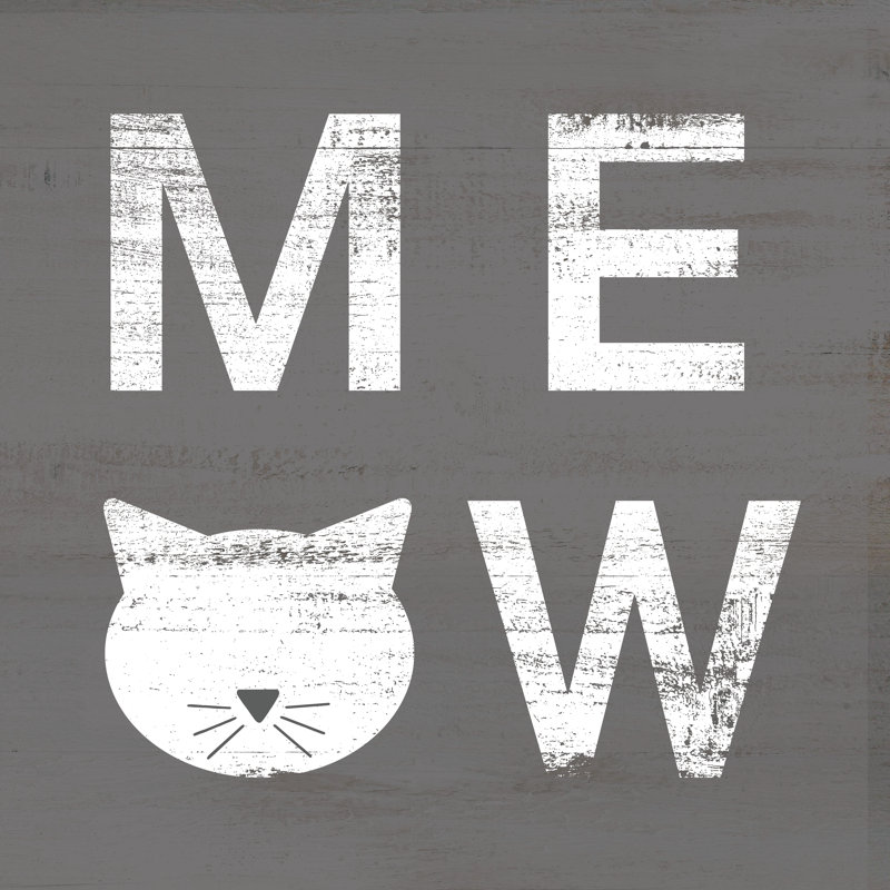 Meow - Wrapped Canvas Print, 76cm H x 76cm W x 3.8cm D