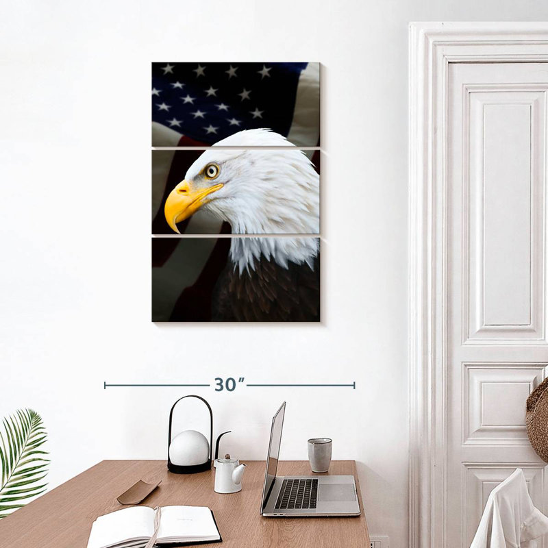 Aigle à tête blanche patriotique Brampt, H 32 po x l 20 po