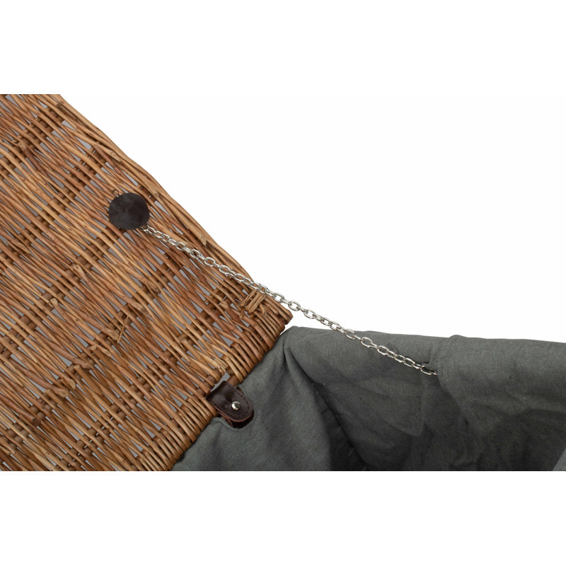 Wicker Basket with Lining, Double Steamed Hamper/Grey Lining