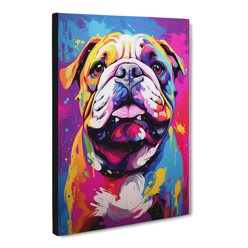 British Bulldog Pop - Wrapped Canvas, 50cm H x 35cm W x 3cm D
