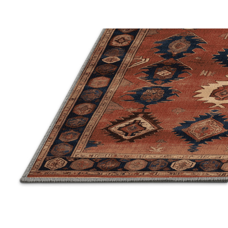 Machine Washable Persian Brown Area Rug, Square 5'
