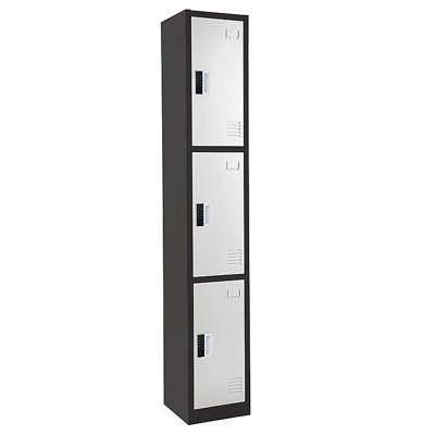 72" Steel 3-Tier Storage Locker with Digital Lock