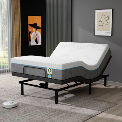 Adjustable Bed Frame With 12" Mattress And Wireless Remote, Zero Gravity & Head/Foot Incline