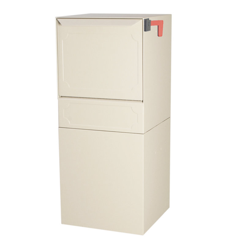 Steel Post Mounted Mailbox, Sand