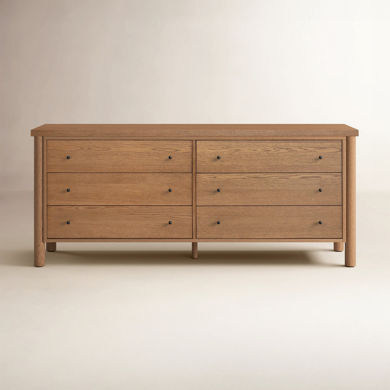 Linda 75 " Oak Double Dresser, Brown