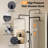 Ensemble de robinet de douche d'extérieur, système de douche thermostatique exposé avec pluie de 10 po et douchette combinée-110431458