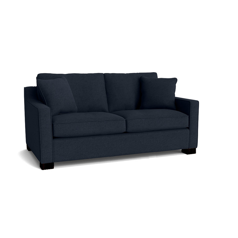 Aceyon Upholstered 71'' Sleeper Sofa, Espresso, Entice Indigo