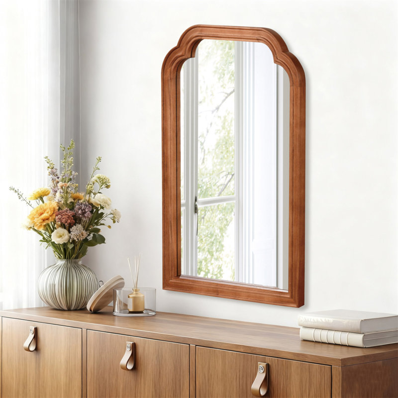 Miroir de coin, 30 po x 20 po, Bois naturel