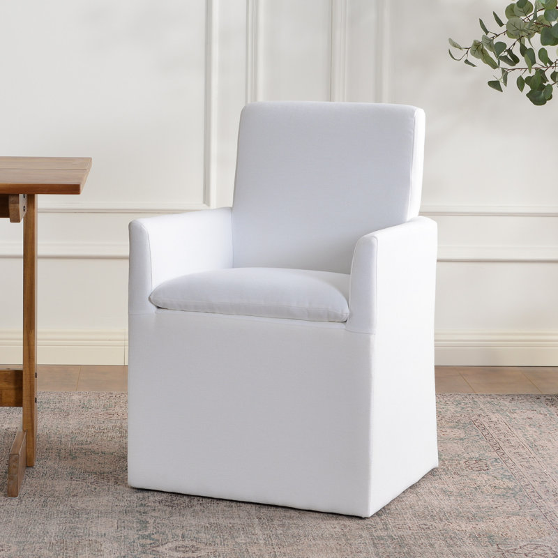 Fauteuil de salle à manger rembourré en polyester de 24,5 po de largeur et sans assemblage