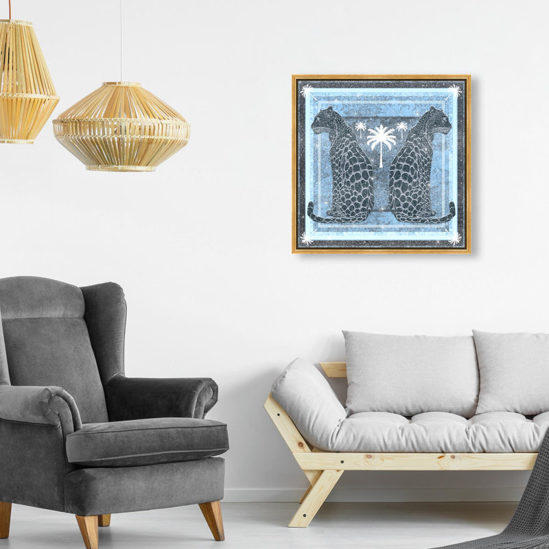 Casablanca Leopardo Reverse Print Glam Jungle by Oliver Gal, Black Frame,, 21"H x 21"W, Gold Frame