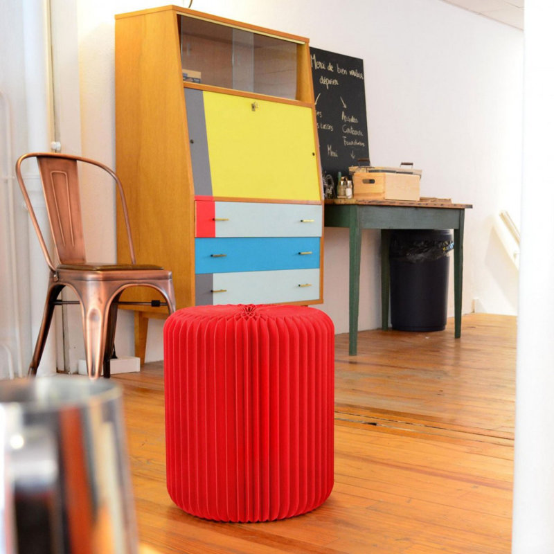 Cardboard Accent Stool, Brown