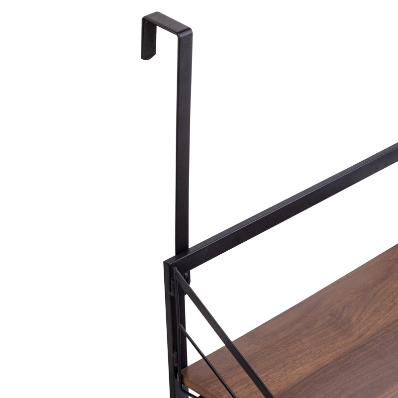 Steel Foldable Wall-Mounted Drying Rack, Black/Dark Brown
