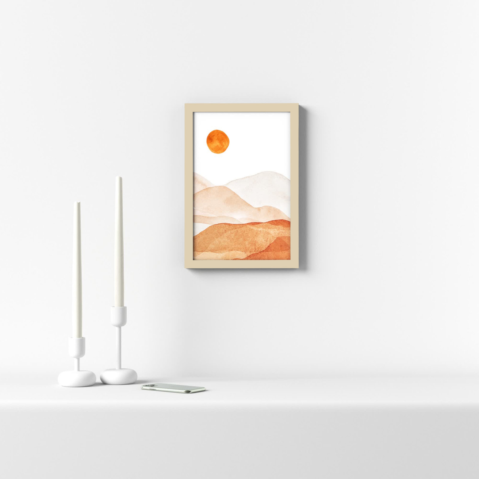 Doris "Mountain Range I" Print, Brown, 16.25" H x 11.25" W x 0.88" D