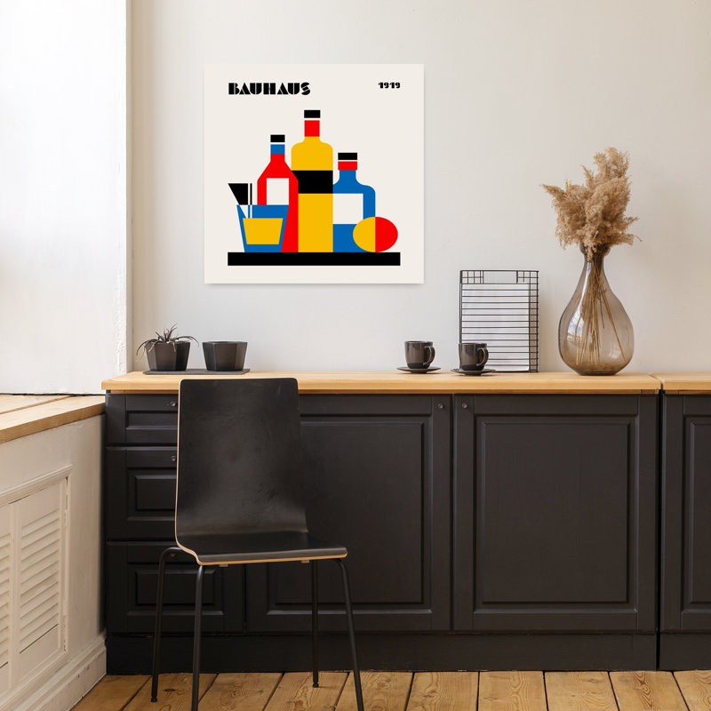 Art contemporain abstrait rétro, H 18 po x l 18 po