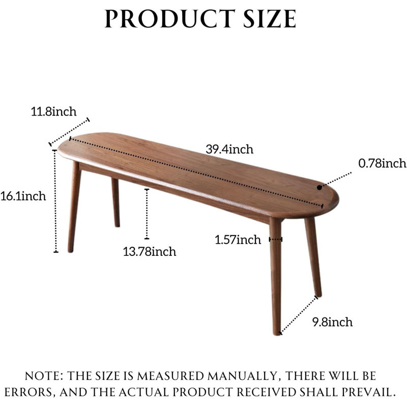 Solid Wood Bench, Brown Oak