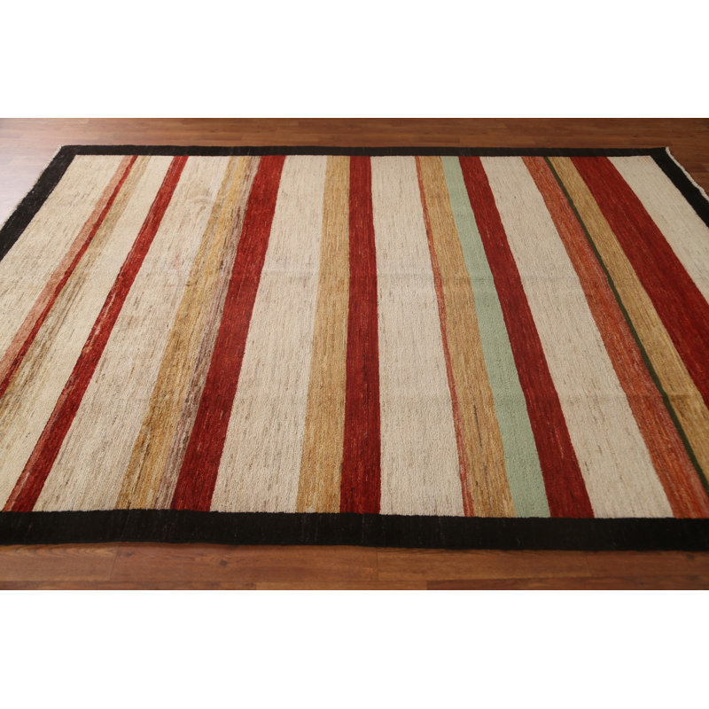 Contemporary Gabbeh  Wool Area Rug 6x9