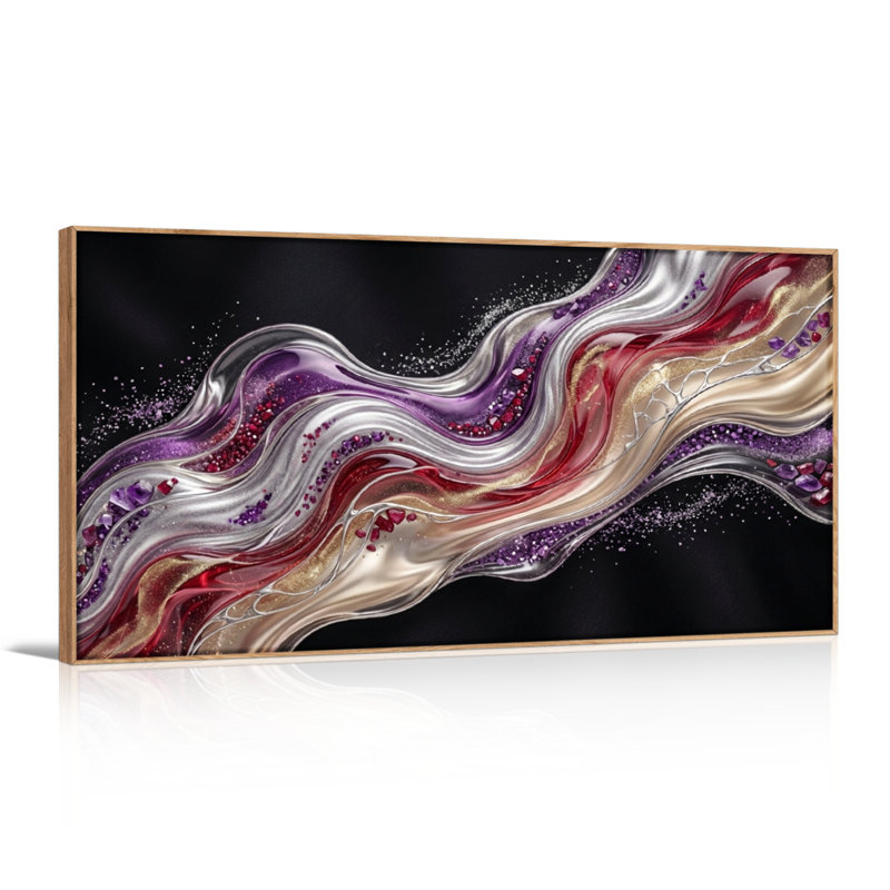 Vague abstraite, reproduction d'art sur toile, ensemble de 1 48 po x 24 po, 48 x 24 pouces