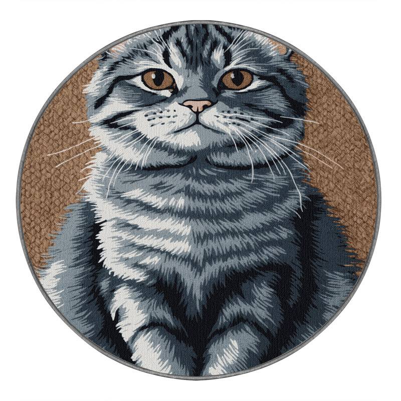  Tapis lavable British Shorthair Cats, Rond 6 pi