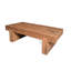 Table basse en bois massif avec pieds en forme de H, profondeur de 46,65 po, idéale pour l'organisation de salon, table rustique naturelle, largeur de 20,31 po, décorations idéales
