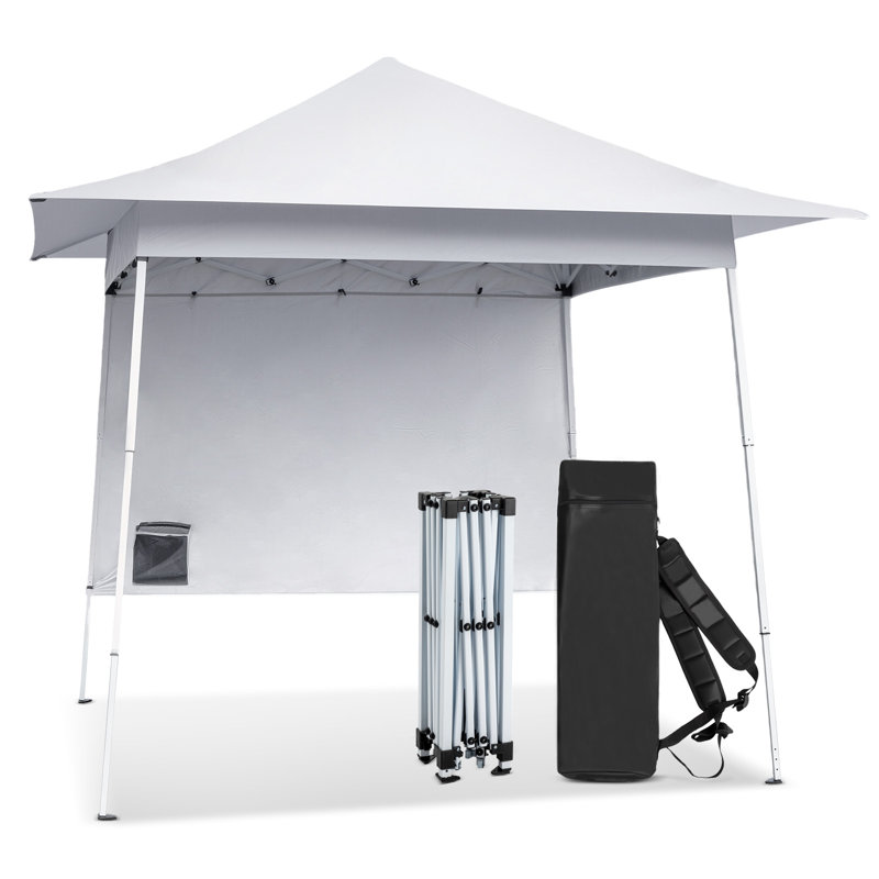 8 Ft. X 8 Ft. White Pop-Up Canopy With Extended Eaves