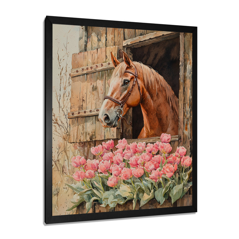 Dorly - art mural sur toile florale, H 20 po x l 12 po, Reproduction encadrée sans passe-partout, Noir, noir, noir, noir
