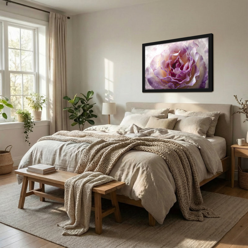 Plantes et fleurs, motif floral mauve