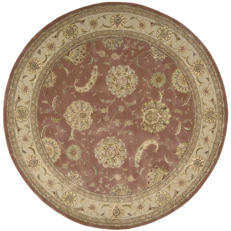 Deguzman 2000 Hand-Tufted Wool Rose Area Rug, Round 6'
