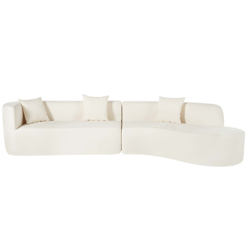 Modern Large 2-Piece Sectional Sofa with Multiple Features for Comfortable Living, Beige