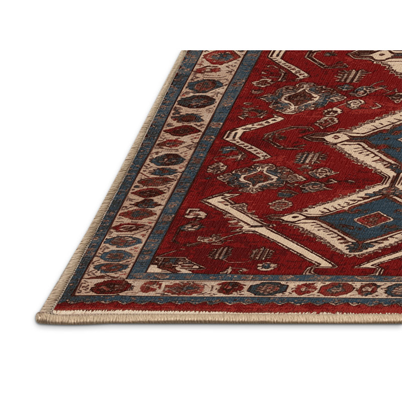 Tapis brun lavable à la machine, Rond 7 pi