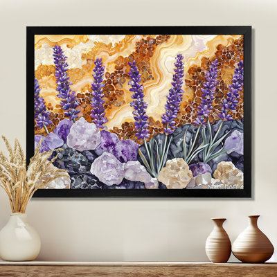 «Summer Velvet Lavender Meadows On Agate II», reproduction sur toile lavande